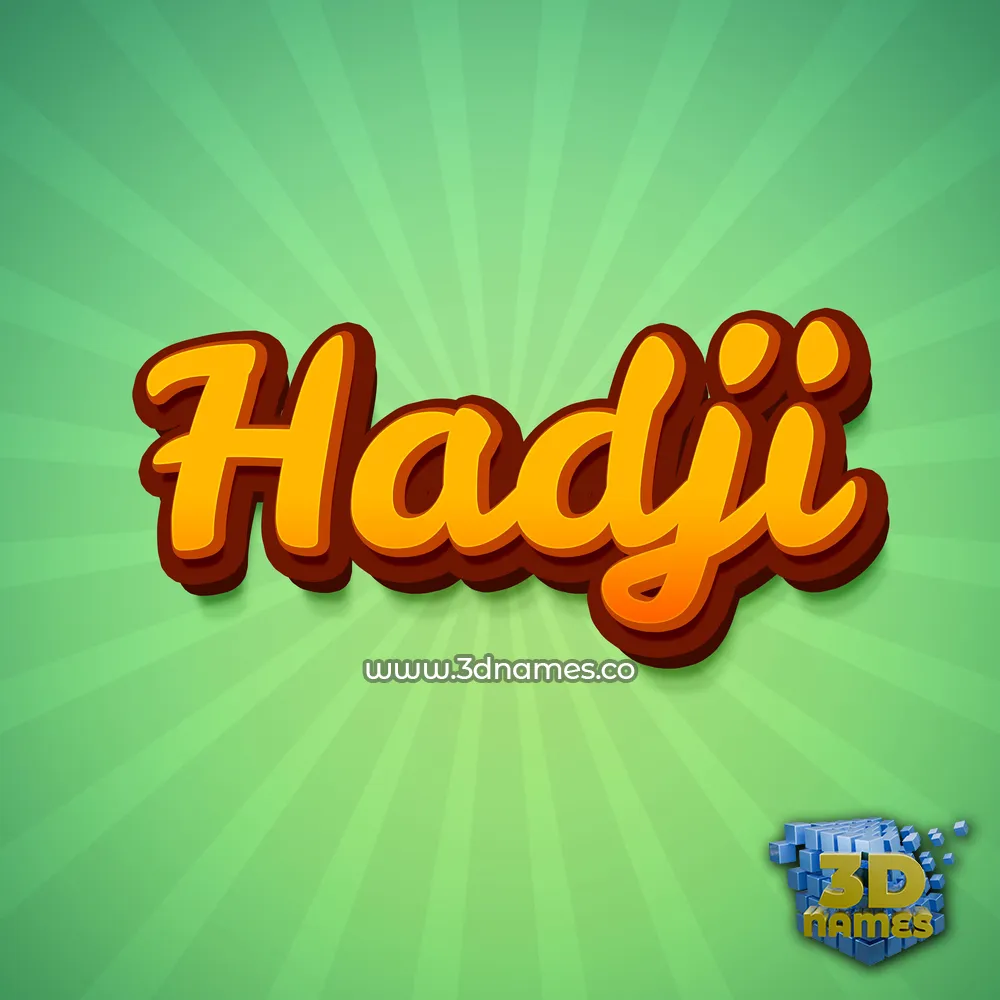 hadji in Green Rays style - 3D name wallpaper