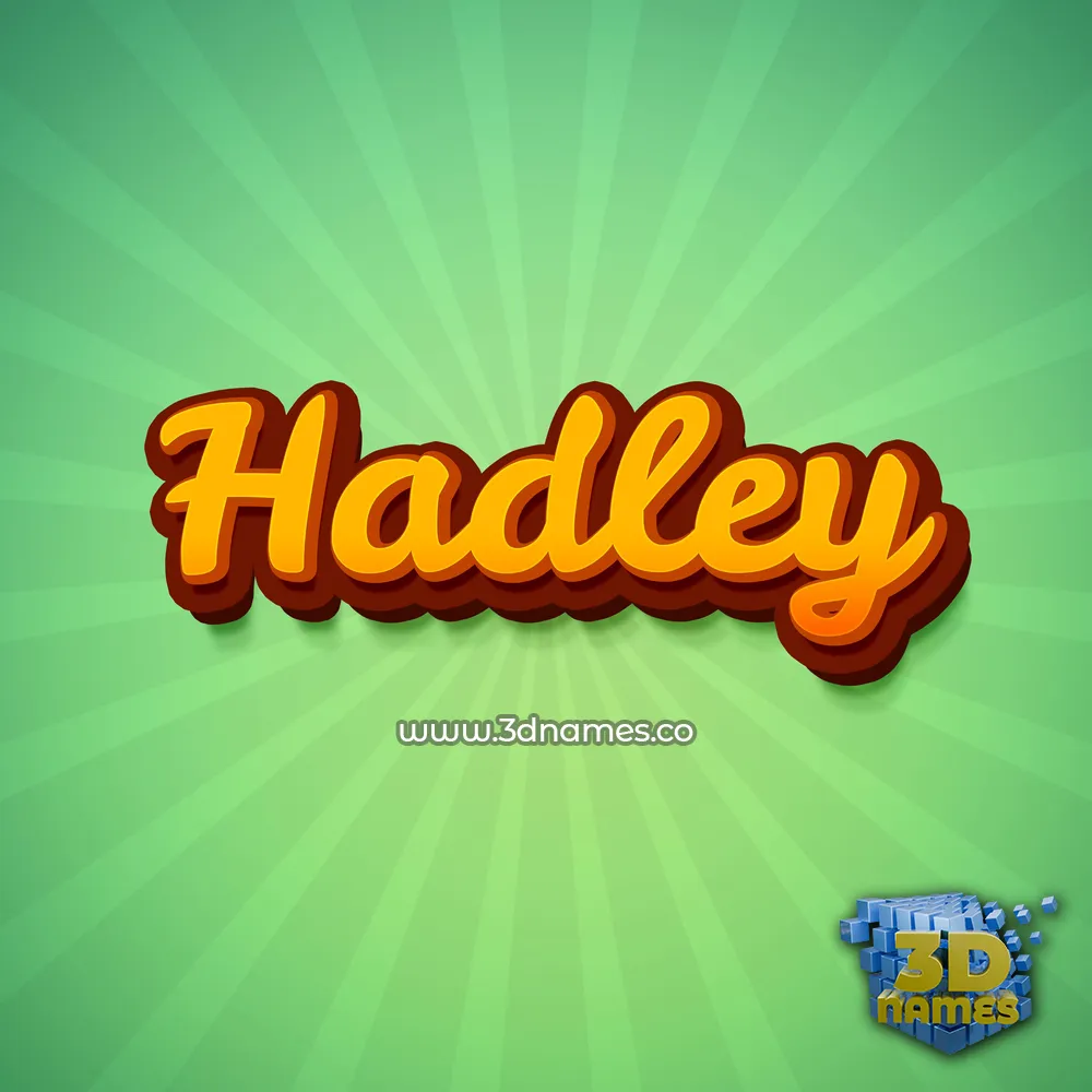 hadley in Green Rays style - 3D name wallpaper