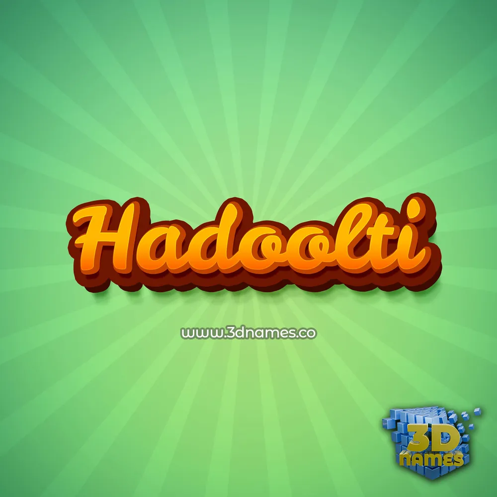 hadoolti in Green Rays style - 3D name wallpaper
