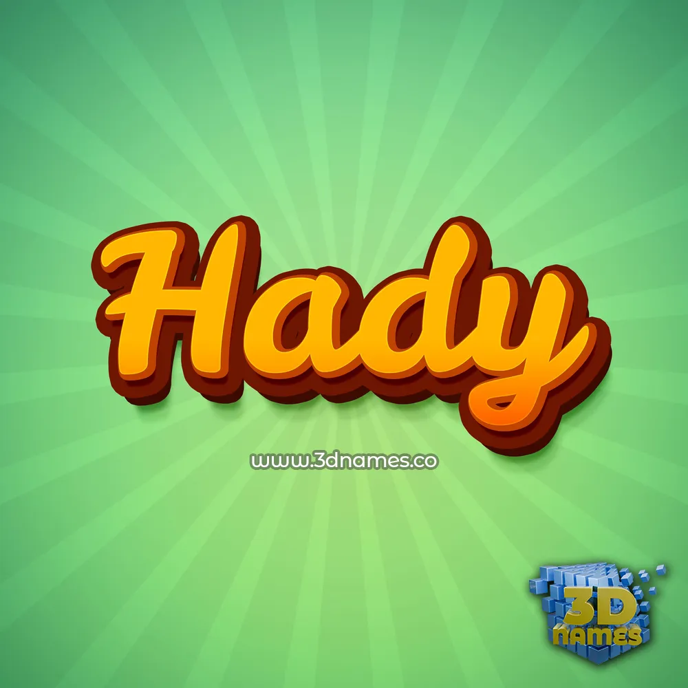 hady in Green Rays style - 3D name wallpaper