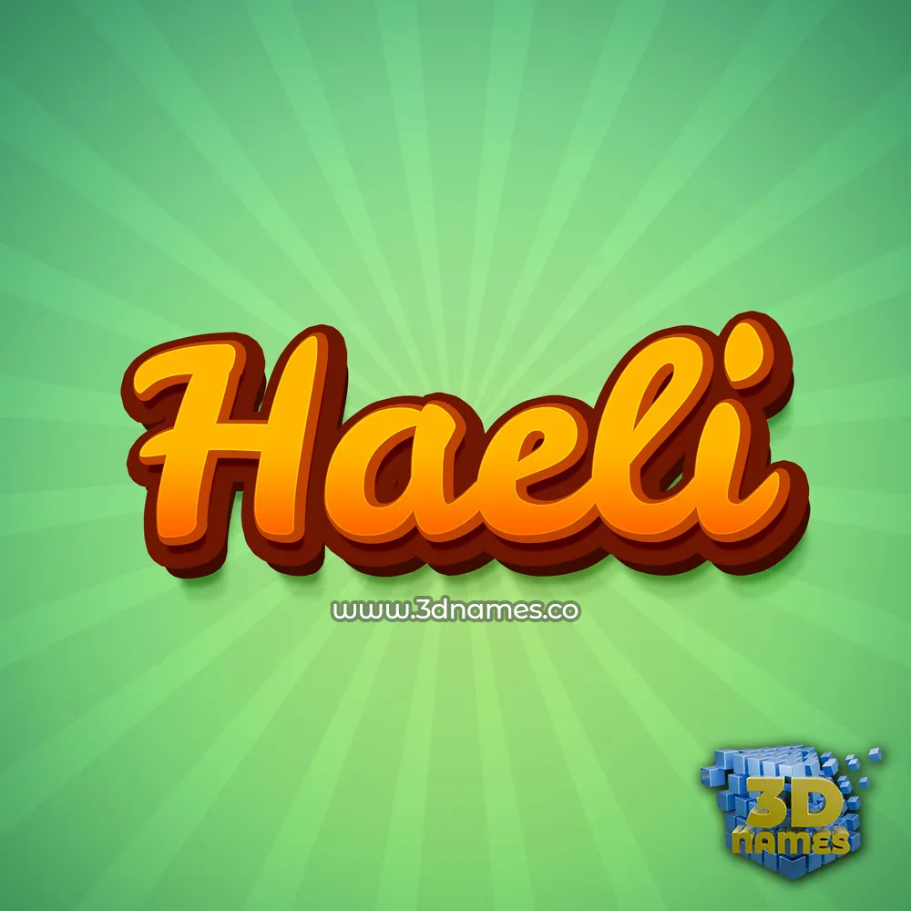 haeli in Green Rays style - 3D name wallpaper