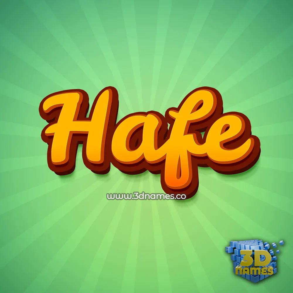 hafe in Green Rays style - 3D name wallpaper