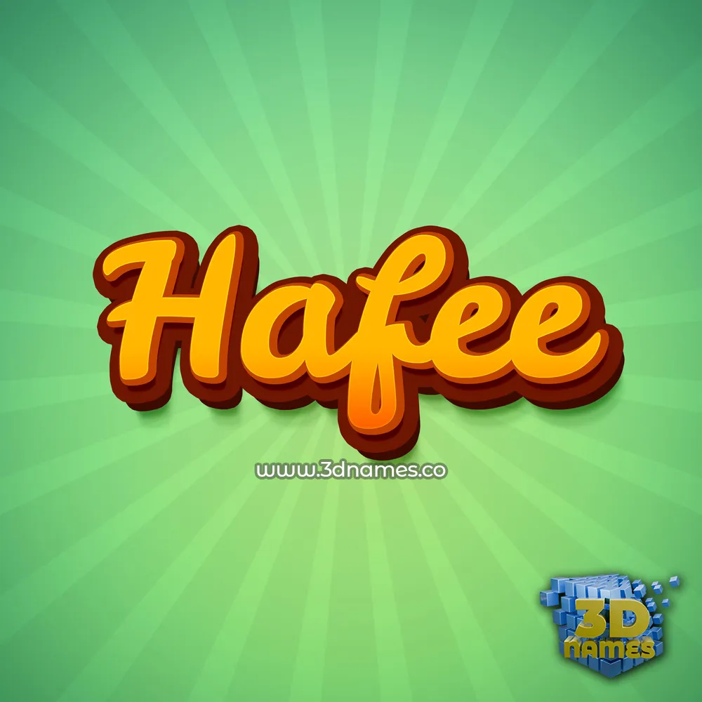 hafee in Green Rays style - 3D name wallpaper