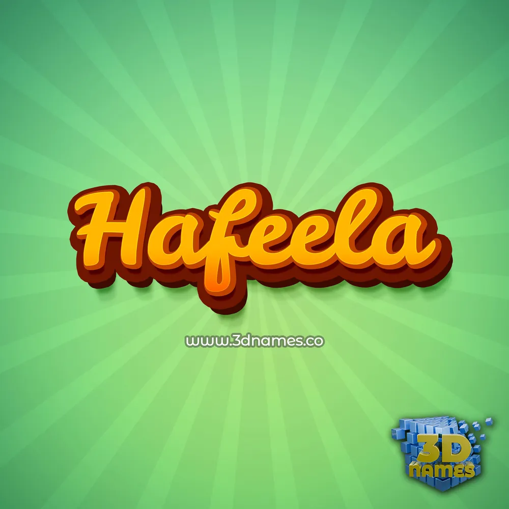 hafeela in Green Rays style - 3D name wallpaper