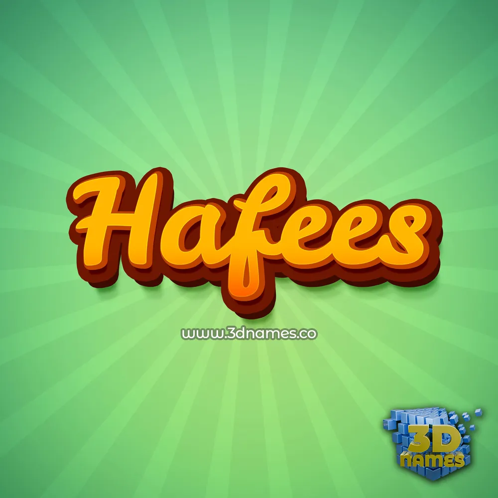 hafees in Green Rays style - 3D name wallpaper