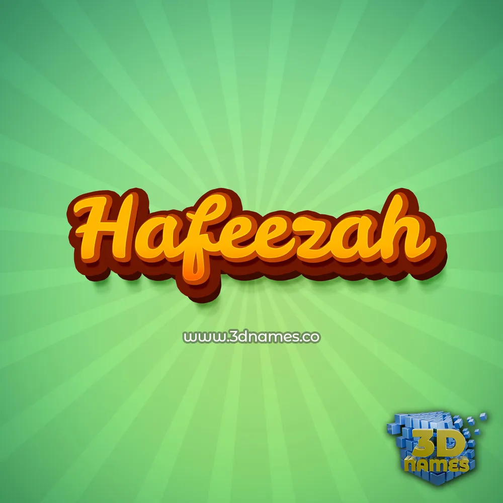 hafeezah in Green Rays style - 3D name wallpaper