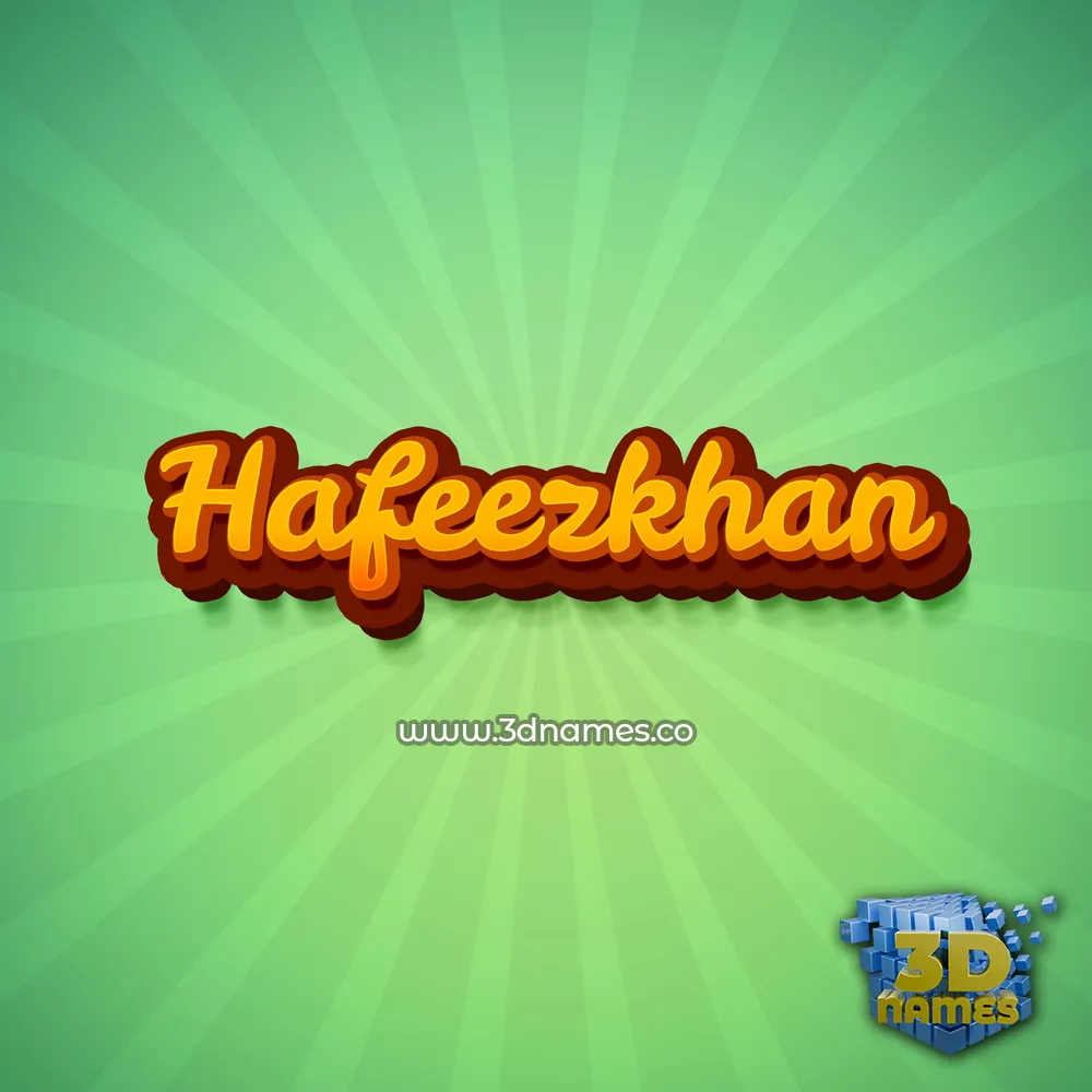 hafeezkhan in Green Rays style - 3D name wallpaper