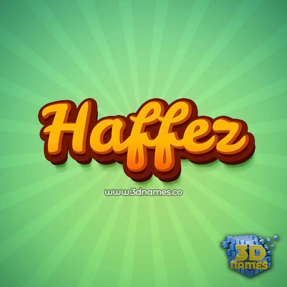 haffez in Green Rays style - 3D name wallpaper