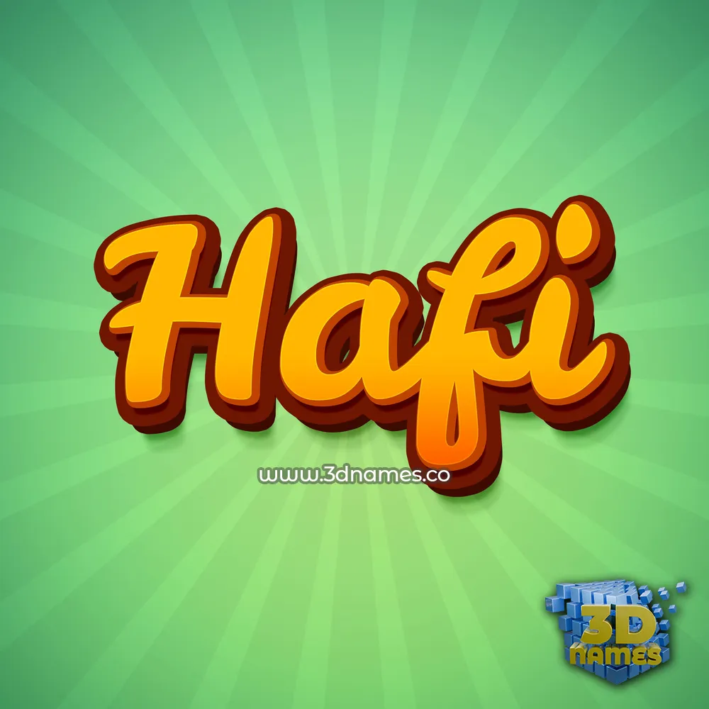 hafi in Green Rays style - 3D name wallpaper