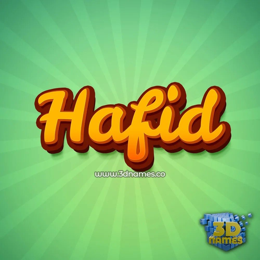 hafid in Green Rays style - 3D name wallpaper