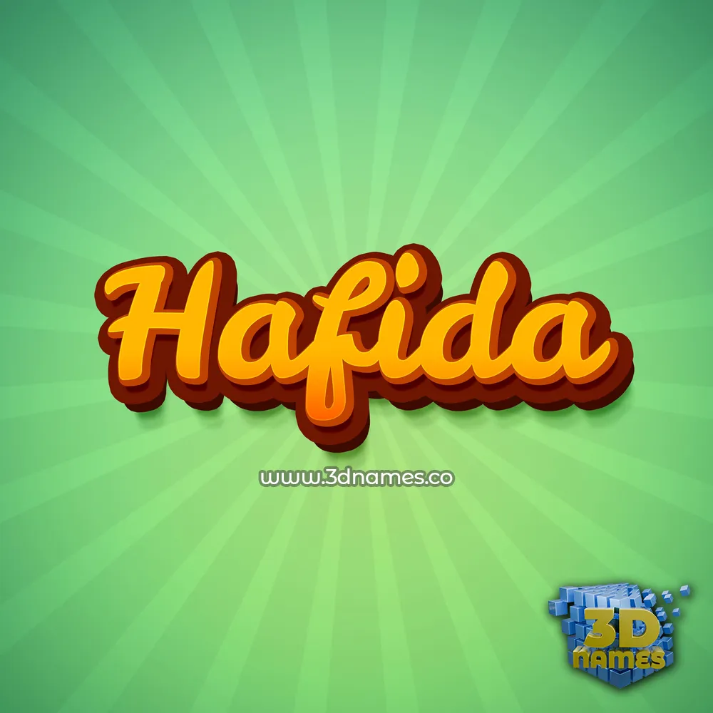 hafida in Green Rays style - 3D name wallpaper
