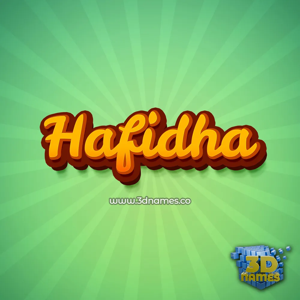 hafidha in Green Rays style - 3D name wallpaper