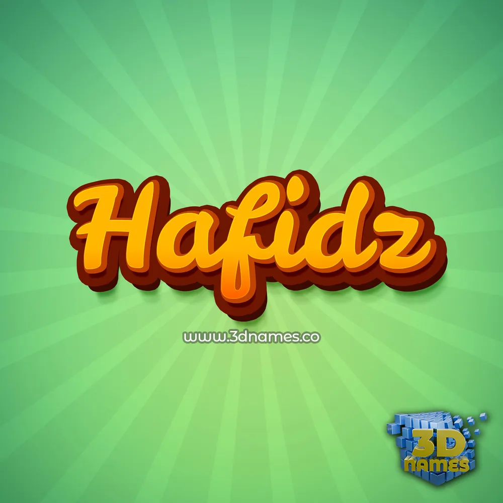 hafidz in Green Rays style - 3D name wallpaper