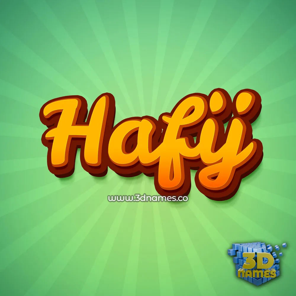 hafij in Green Rays style - 3D name wallpaper