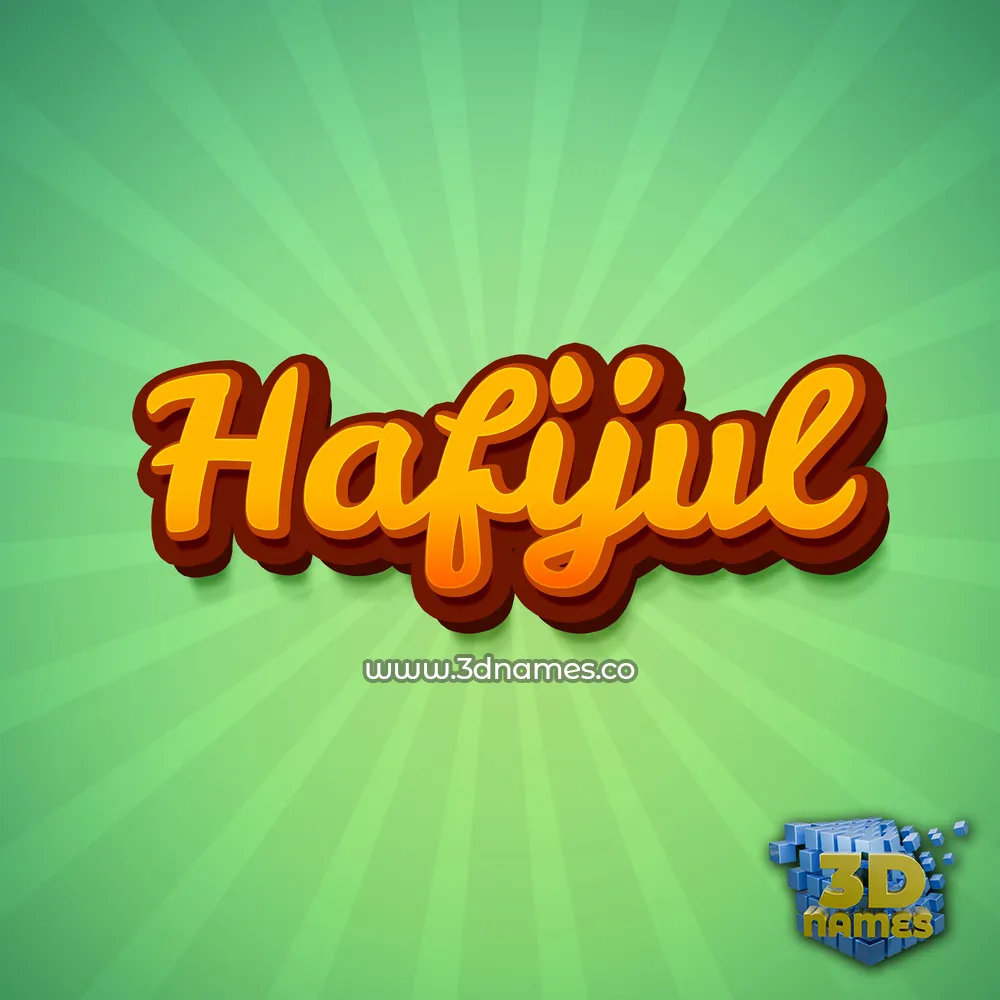 hafijul in Green Rays style - 3D name wallpaper