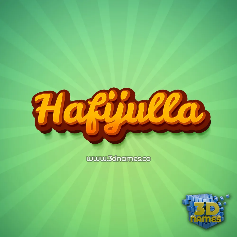 hafijulla in Green Rays style - 3D name wallpaper
