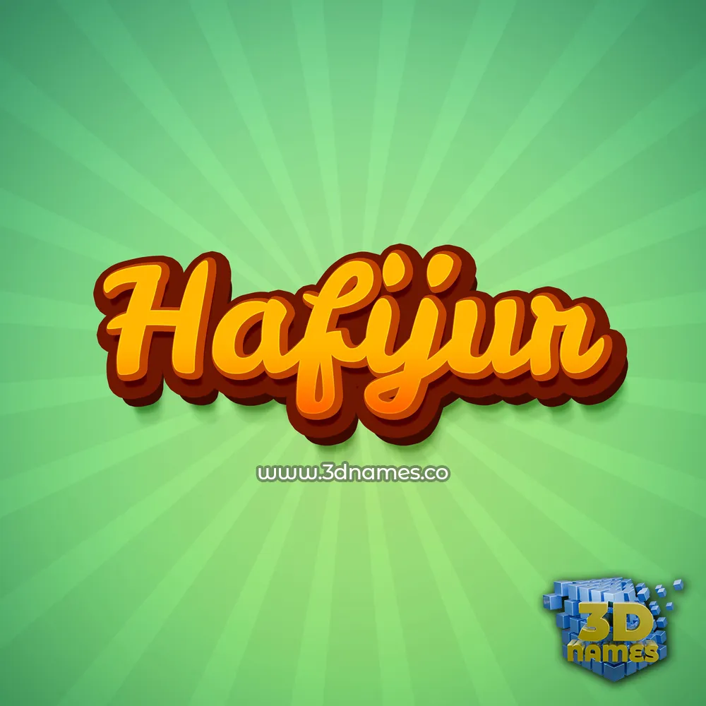 hafijur in Green Rays style - 3D name wallpaper