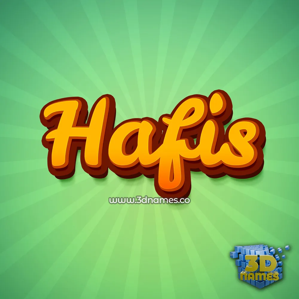 hafis in Green Rays style - 3D name wallpaper