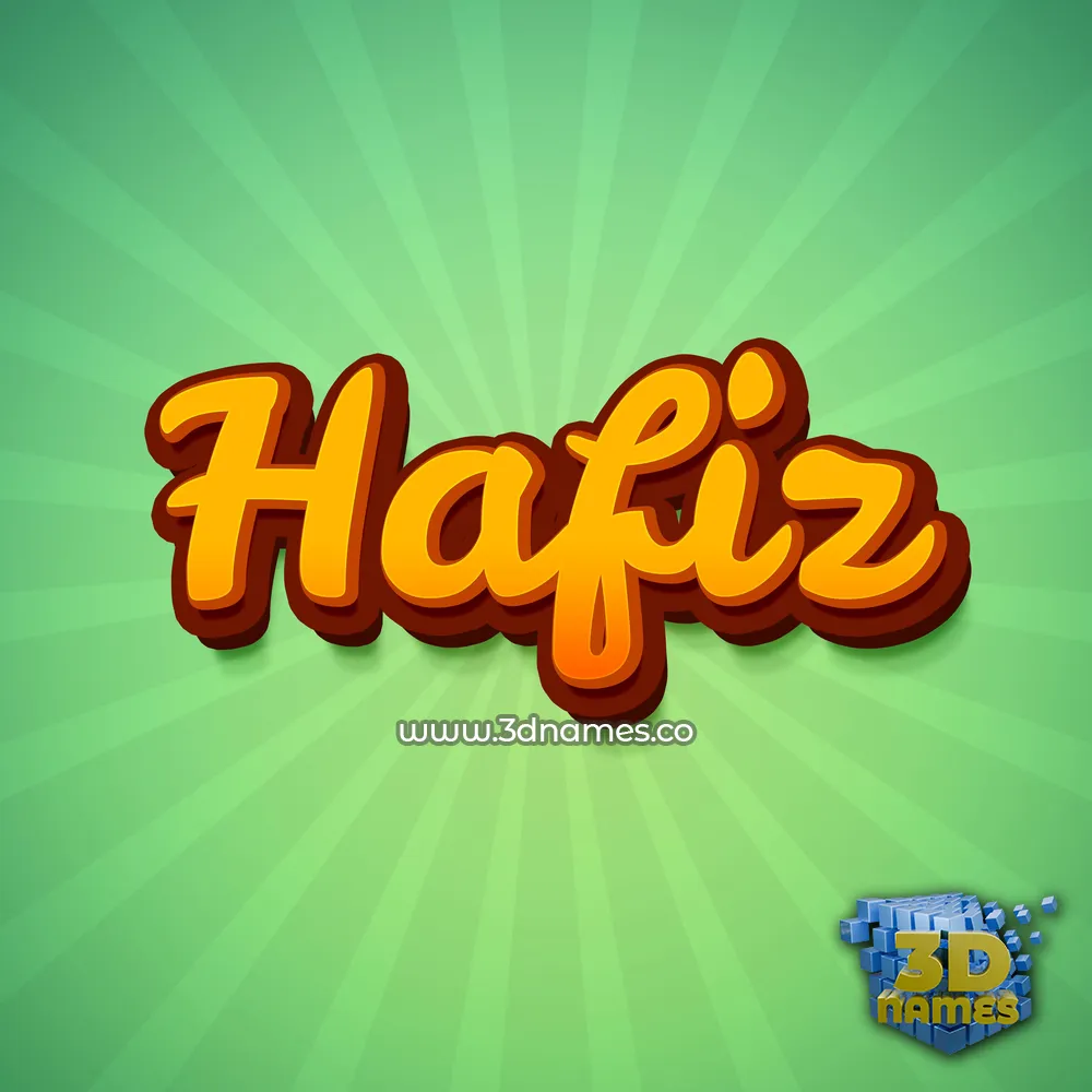 hafiz in Green Rays style - 3D name wallpaper