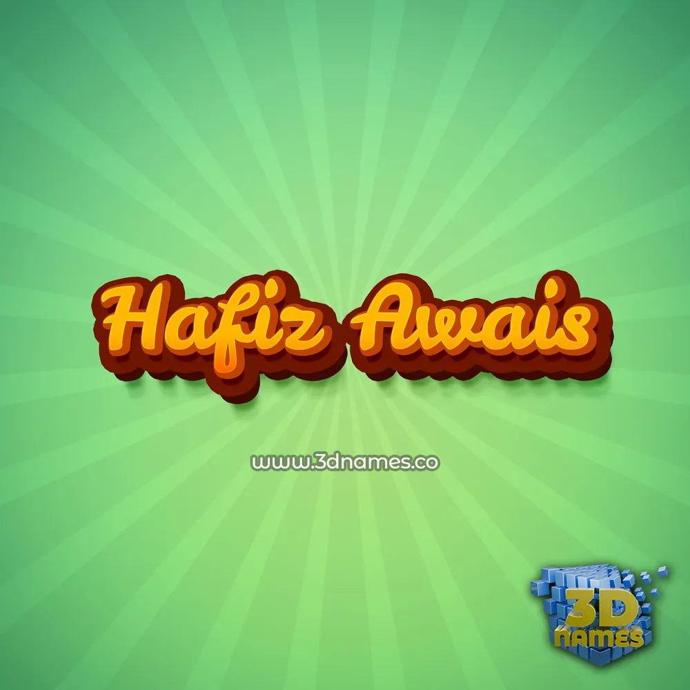 hafiz awais in Green Rays style - 3D name wallpaper