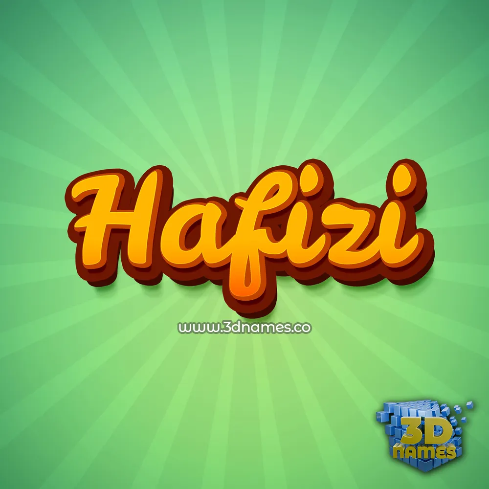 hafizi in Green Rays style - 3D name wallpaper