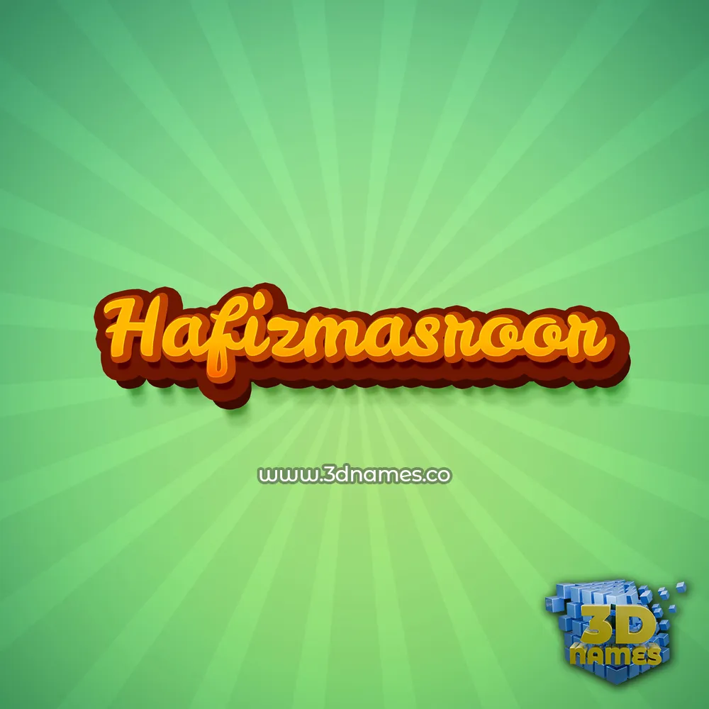 hafizmasroor in Green Rays style - 3D name wallpaper