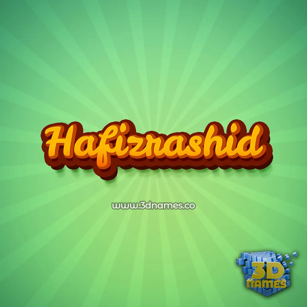 hafizrashid in Green Rays style - 3D name wallpaper