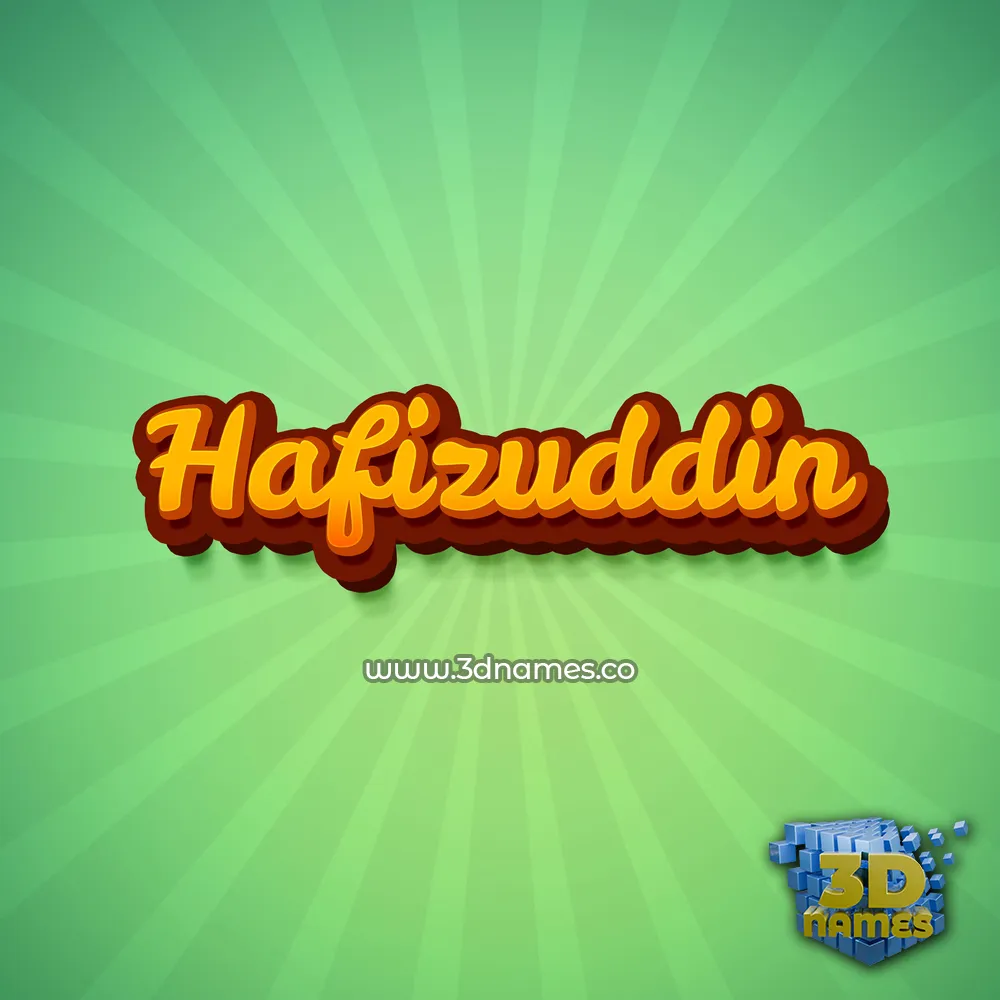 hafizuddin in Green Rays style - 3D name wallpaper