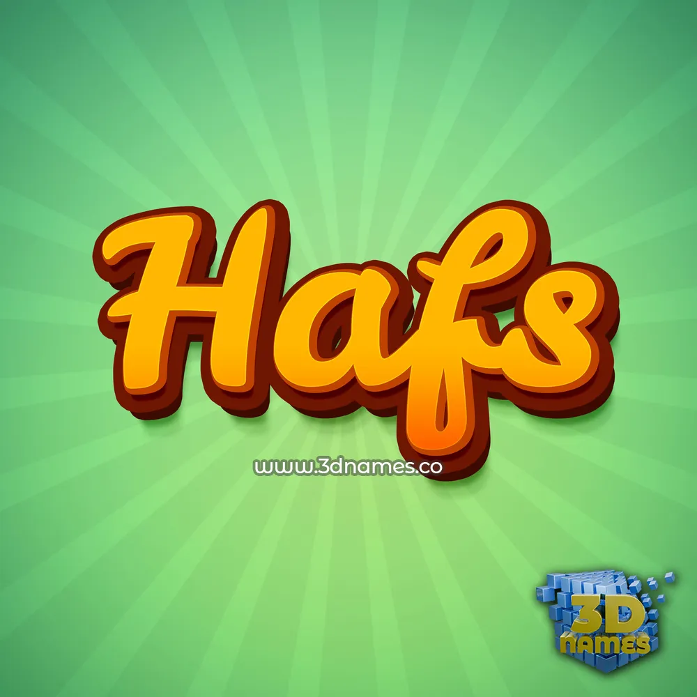 hafs in Green Rays style - 3D name wallpaper