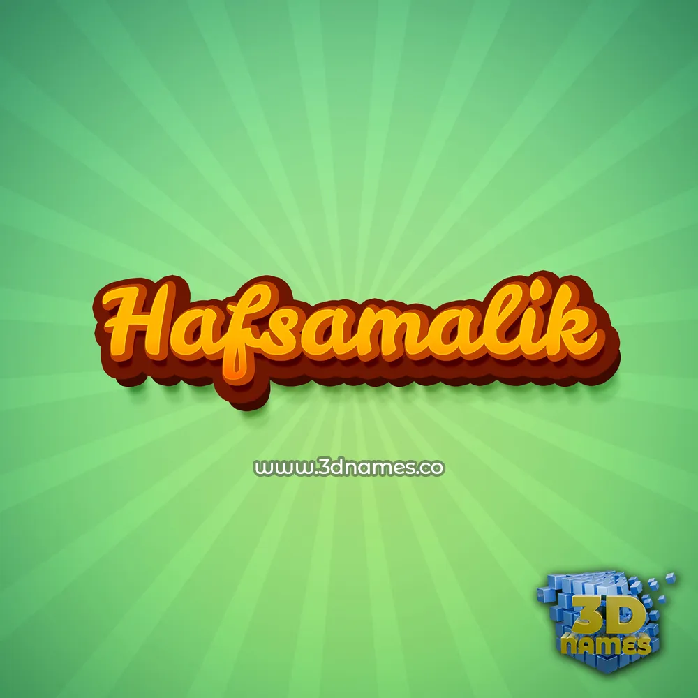 hafsamalik in Green Rays style - 3D name wallpaper