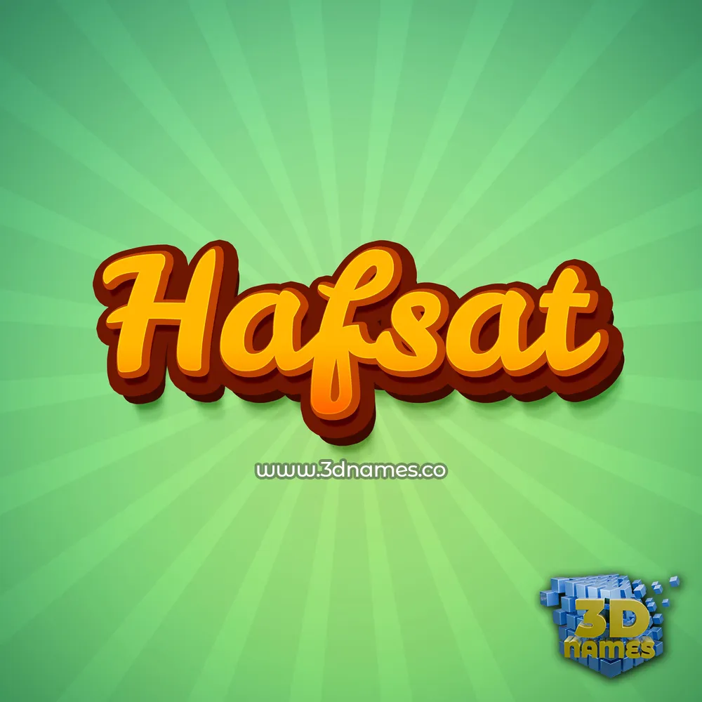 hafsat in Green Rays style - 3D name wallpaper