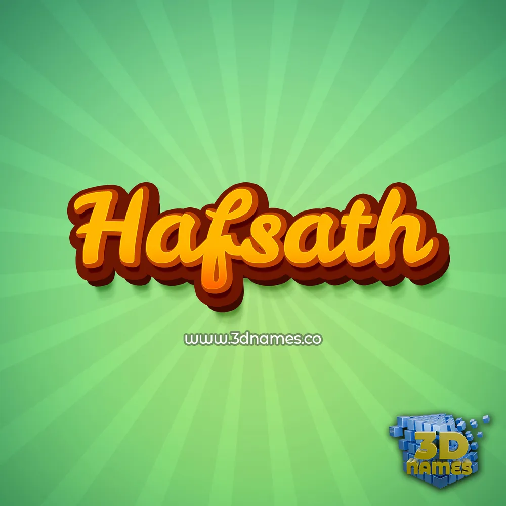 hafsath in Green Rays style - 3D name wallpaper