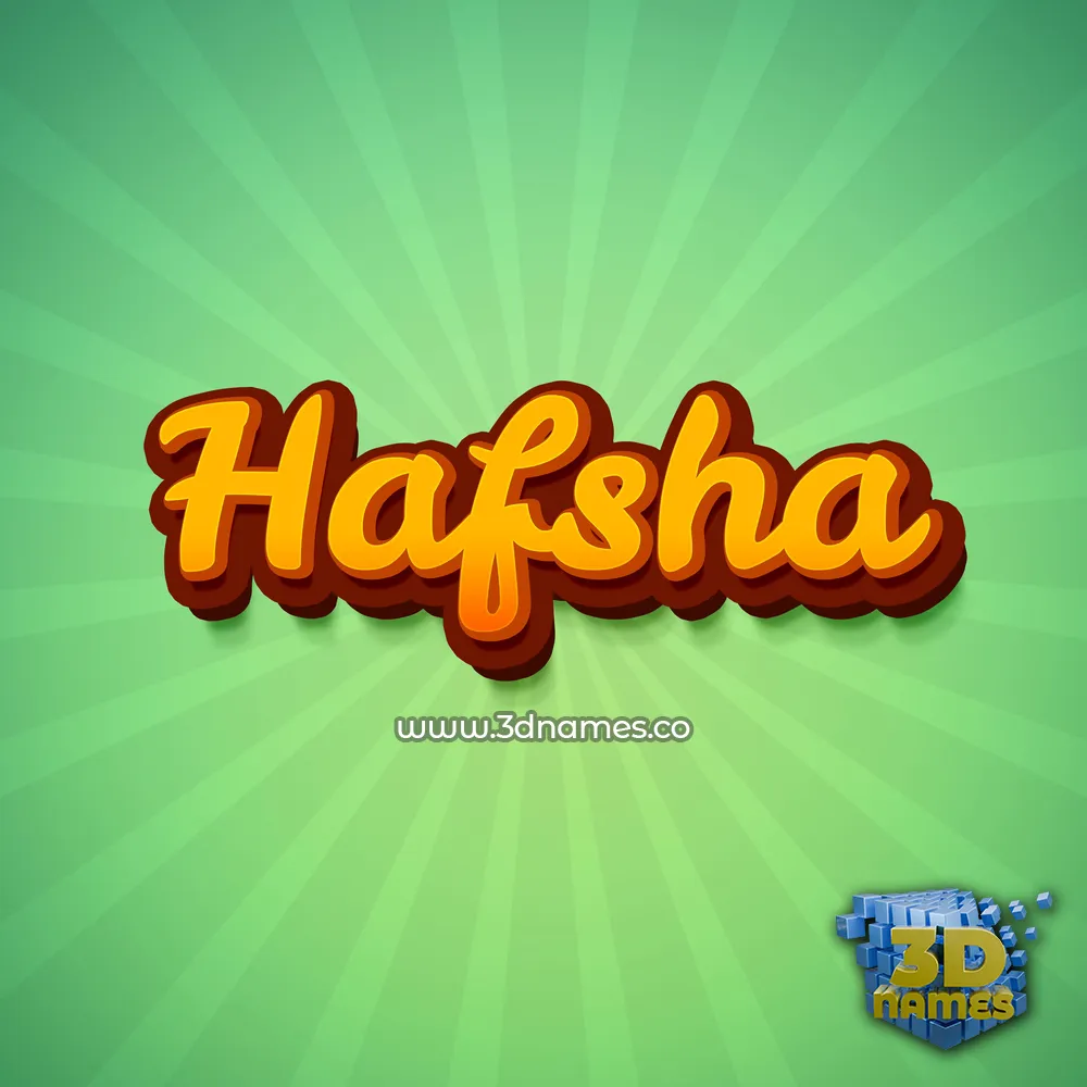 hafsha in Green Rays style - 3D name wallpaper