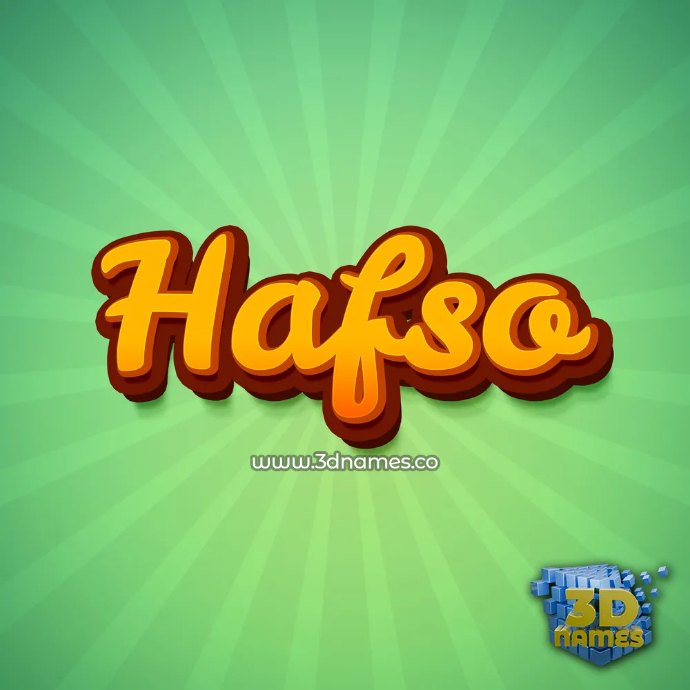 hafso in Green Rays style - 3D name wallpaper
