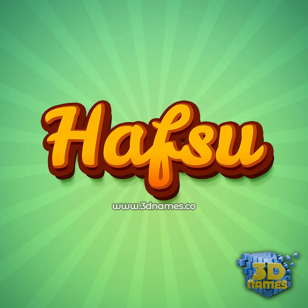 hafsu in Green Rays style - 3D name wallpaper