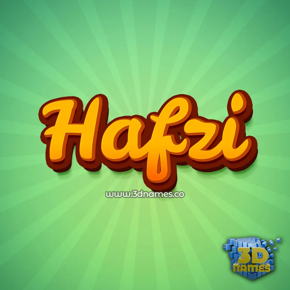 hafzi in Green Rays style - 3D name wallpaper