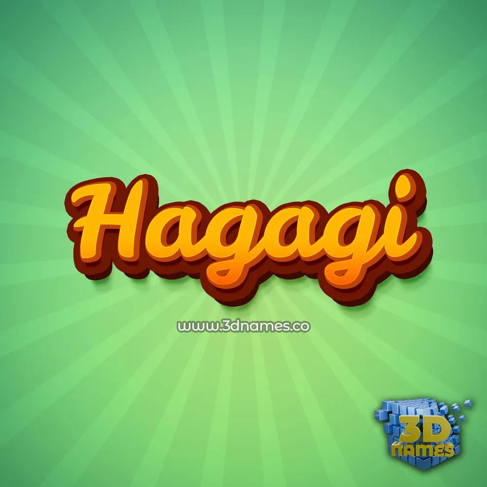hagagi in Green Rays style - 3D name wallpaper