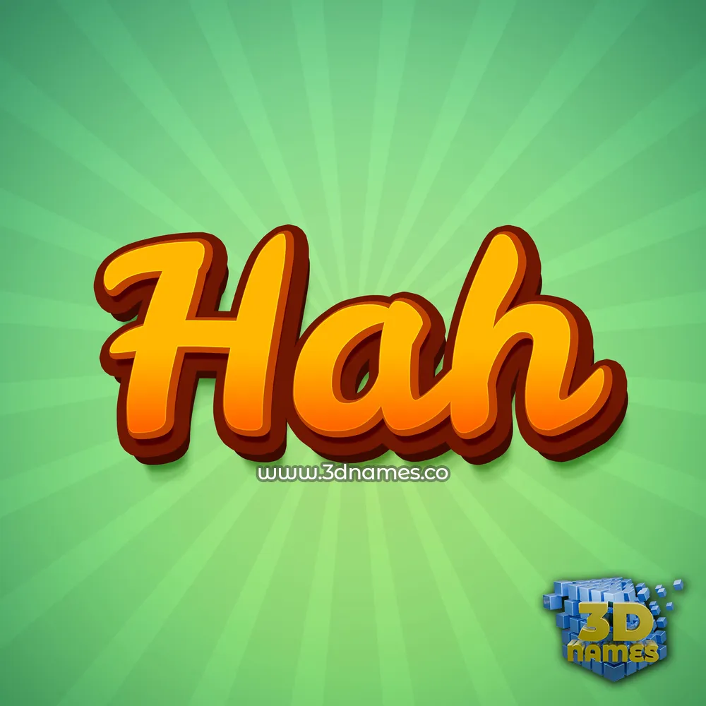 hah in Green Rays style - 3D name wallpaper