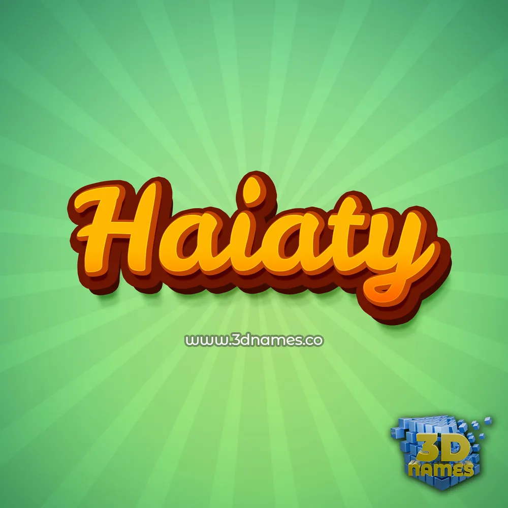 haiaty in Green Rays style - 3D name wallpaper