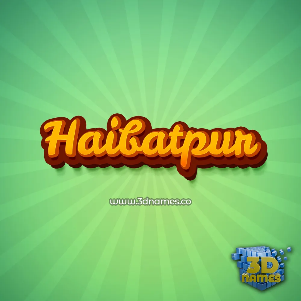 haibatpur in Green Rays style - 3D name wallpaper