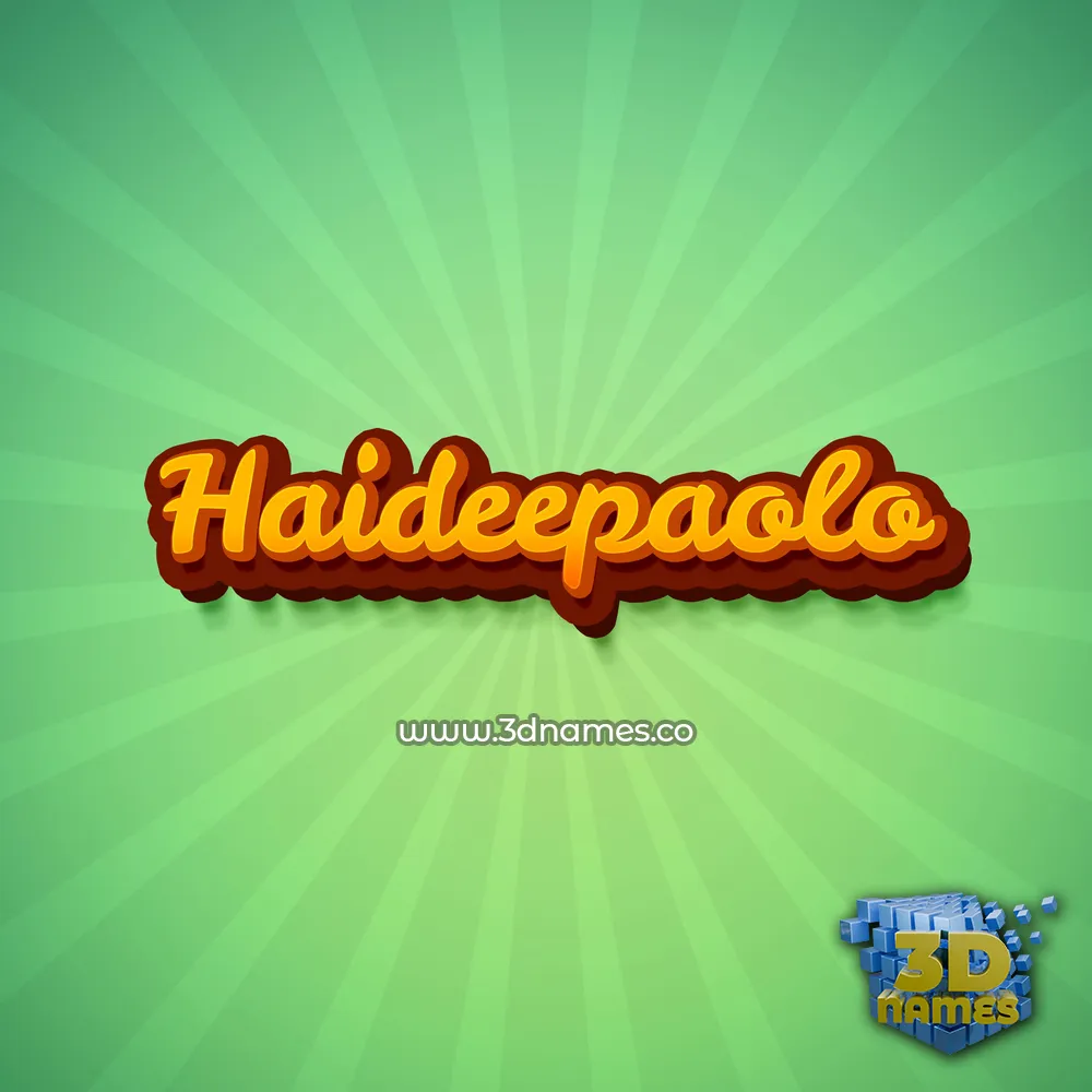haideepaolo in Green Rays style - 3D name wallpaper