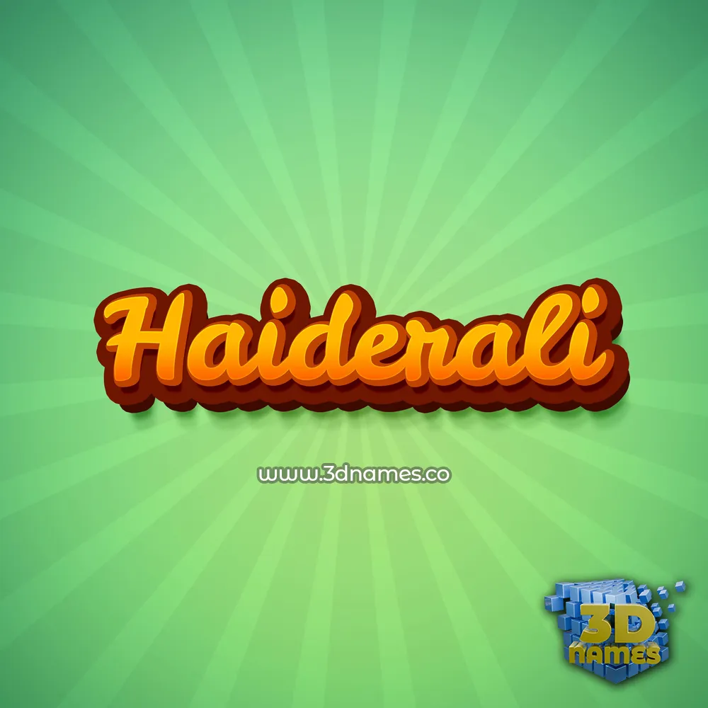 haiderali in Green Rays style - 3D name wallpaper