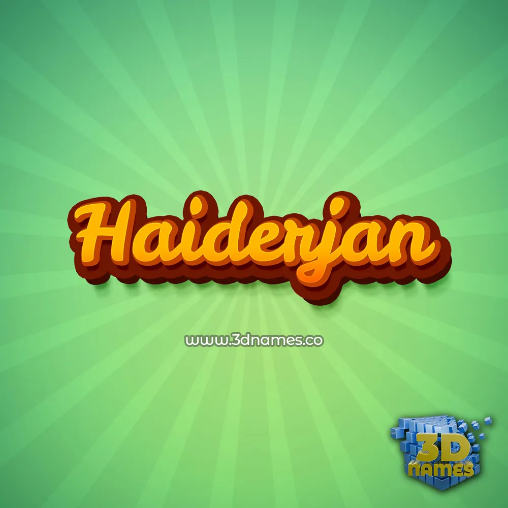 haiderjan in Green Rays style - 3D name wallpaper