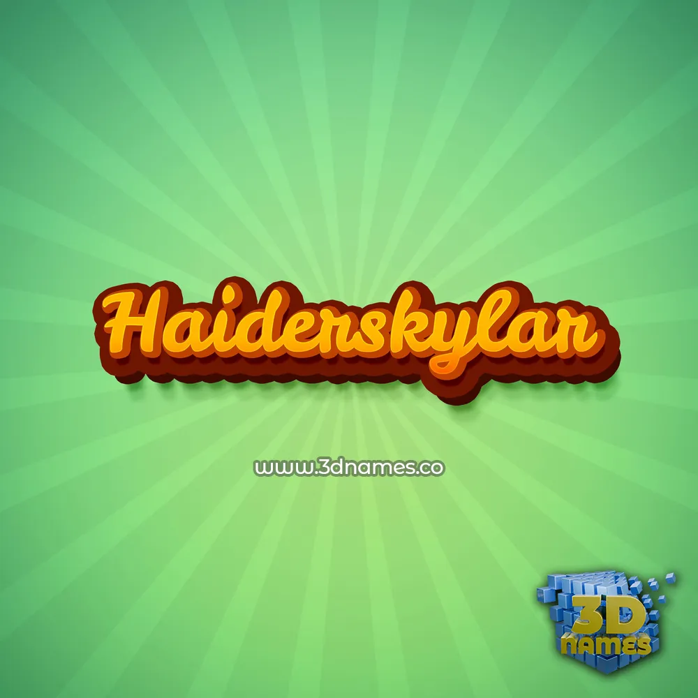 haiderskylar in Green Rays style - 3D name wallpaper