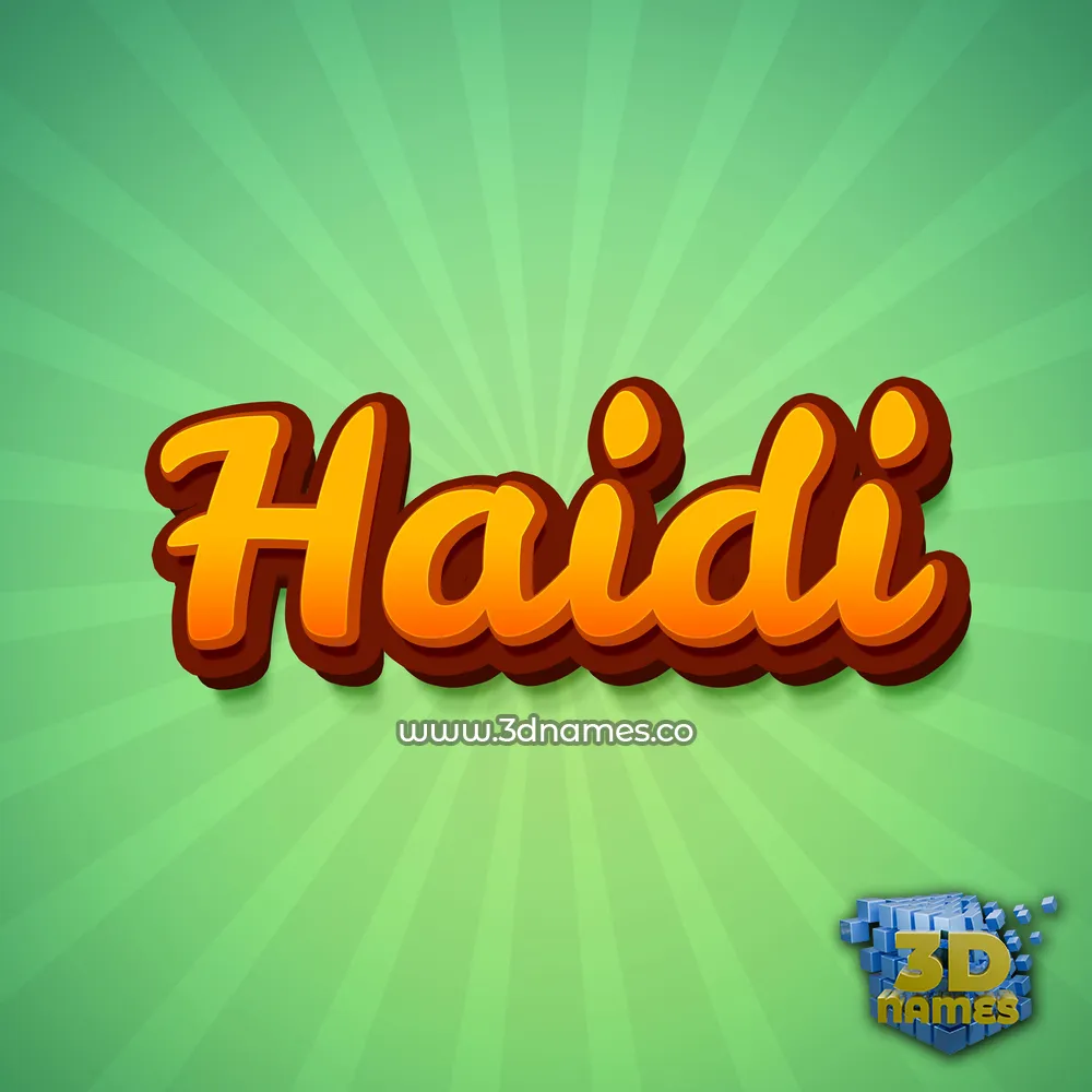 haidi in Green Rays style - 3D name wallpaper