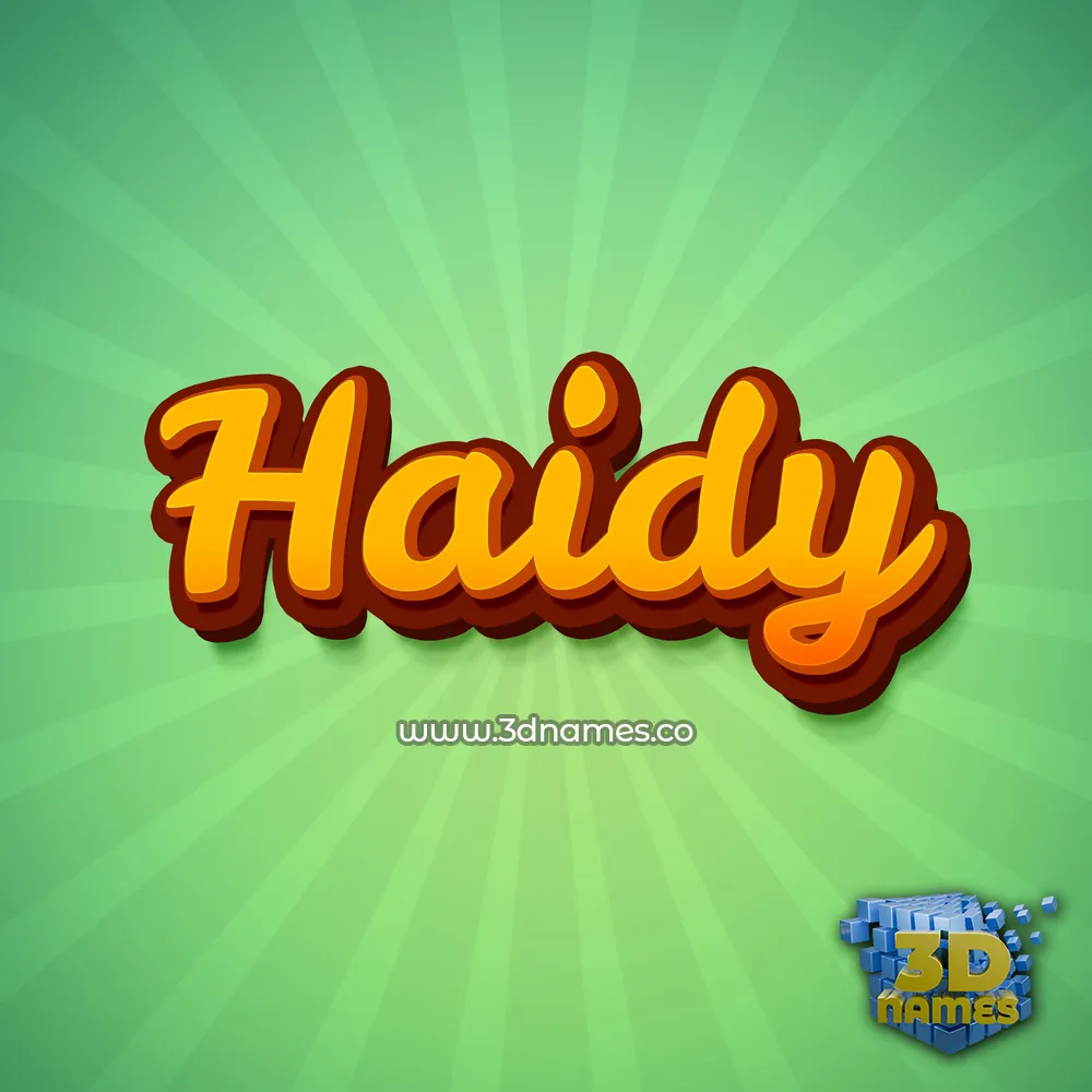 haidy in Green Rays style - 3D name wallpaper