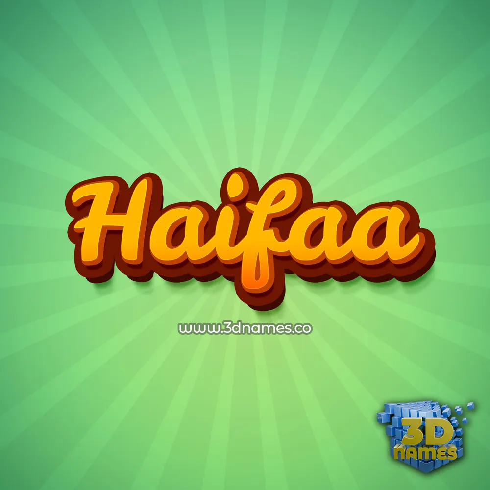 haifaa in Green Rays style - 3D name wallpaper