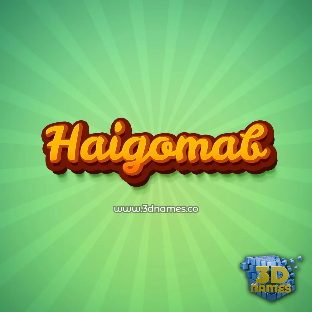 haigomab in Green Rays style - 3D name wallpaper