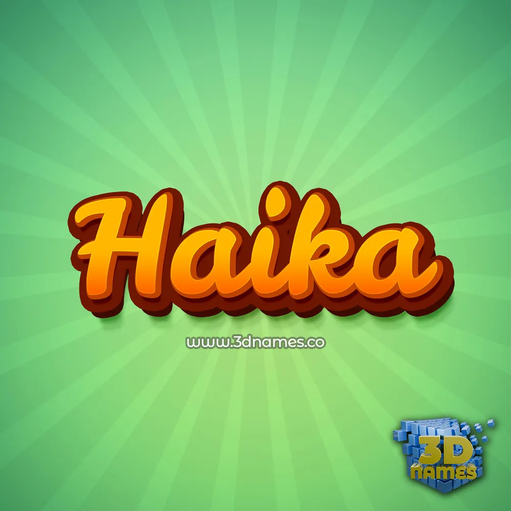 haika in Green Rays style - 3D name wallpaper