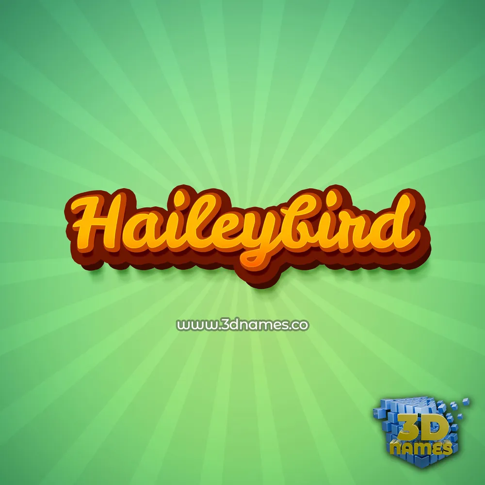 haileybird in Green Rays style - 3D name wallpaper